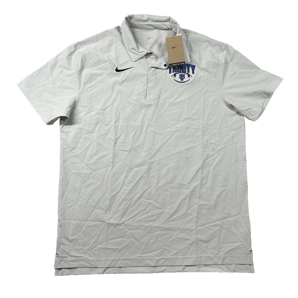 Nike Polo Warmup Mens XL Trinity College Embroidery Coach Training Swish Dri Fit